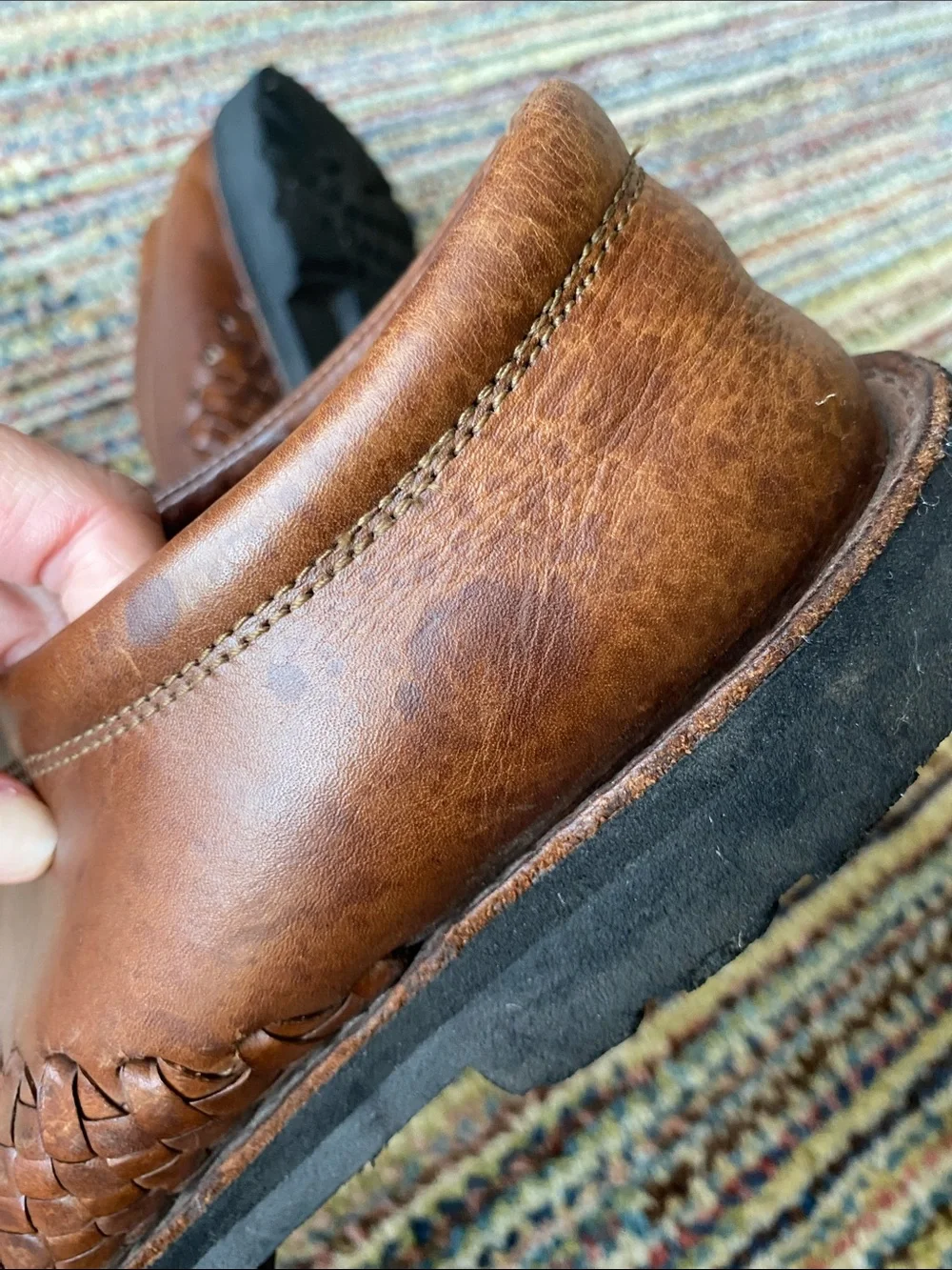 Men's BrandX Woven Leather Lace-Up Shoes